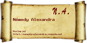 Némedy Alexandra névjegykártya